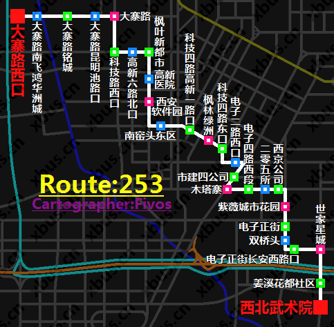 西安公交253路全线通车 起点移至大寨路西口