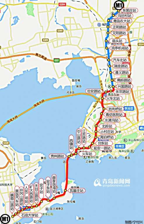 青岛地铁m1号线今年开建 涉及拆迁面积22万平方米