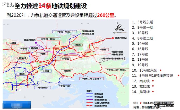 深圳东进全面实施 3条向东地铁将开工