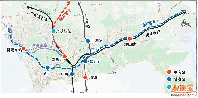 深圳东进战略交通规划 10条战略通道 6条铁路 1