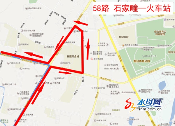 烟台公交7路,52路,58路线路从8月1日起进行局部